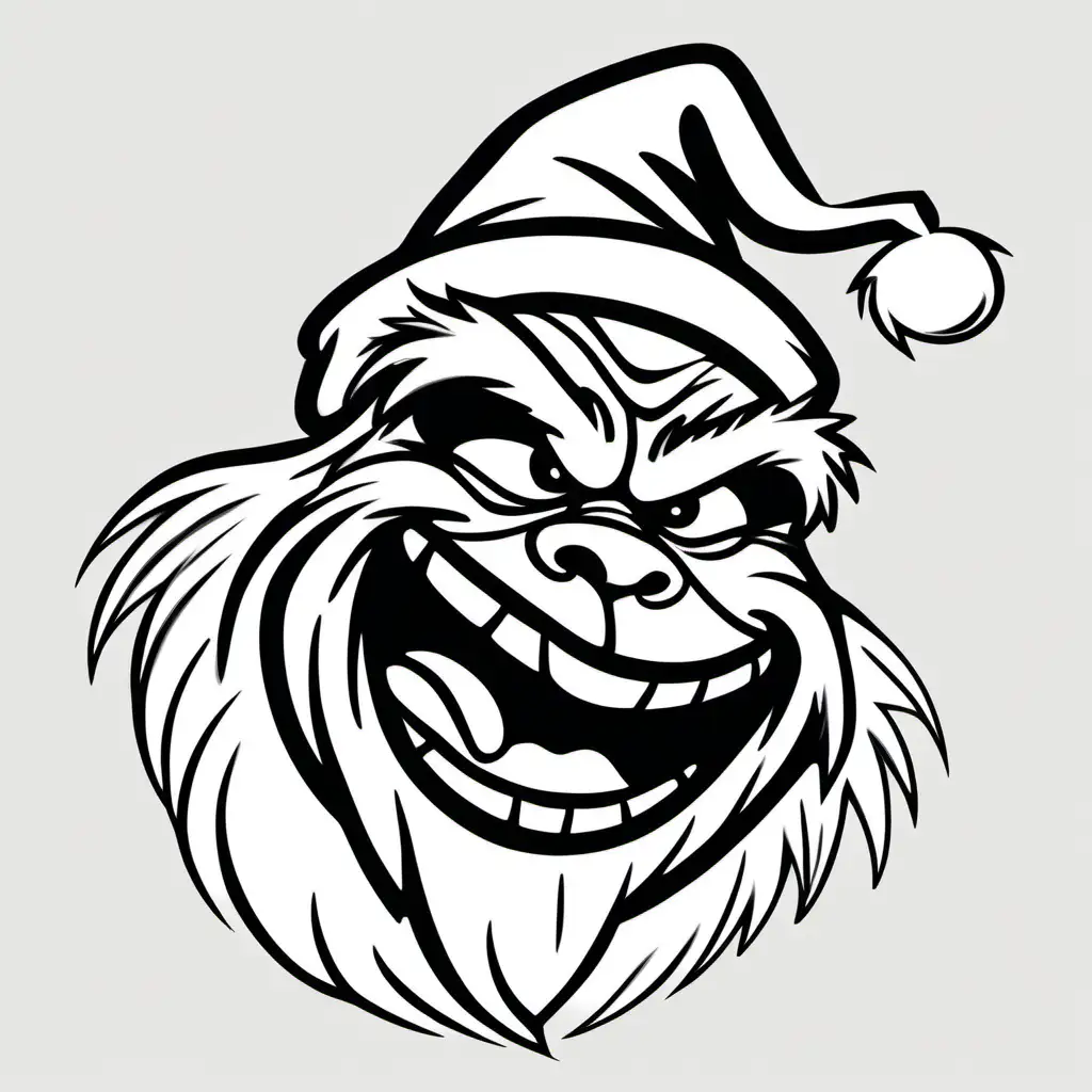 Grinch Growling Festive Christmas Scene with Sinister Undertones