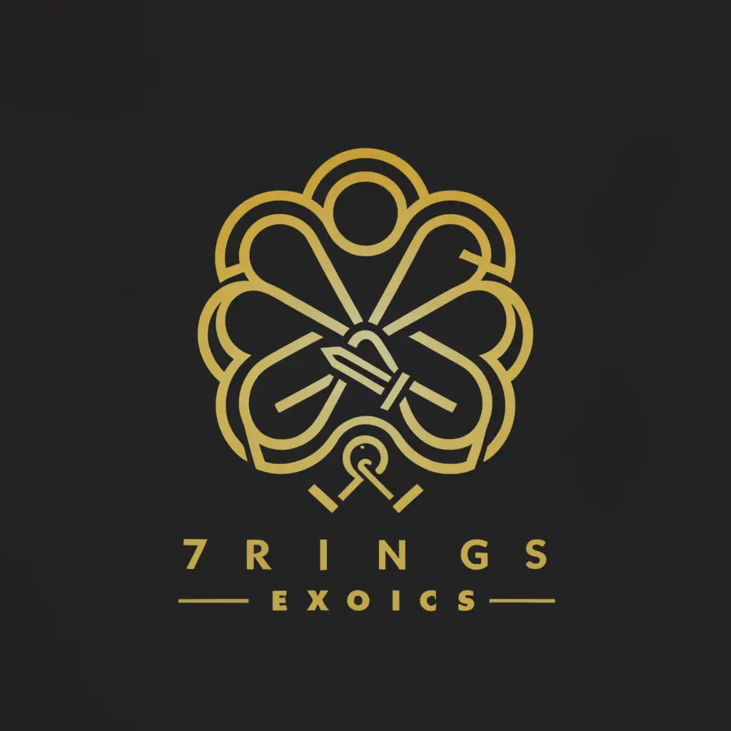a logo design,with the text "7 Rings Exotics", main symbol:7 Rings and a lit blunt,Moderate,clear background