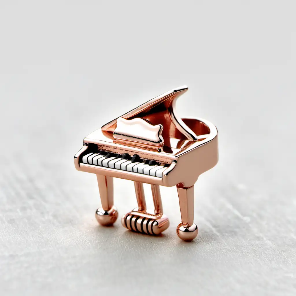 Elegant Rose Gold Piano Charm for Musical Enthusiasts