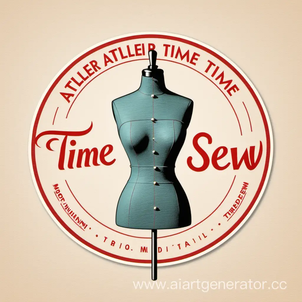 Логотип для ателье time to sew , MZV, иголки нитки манекен , оригинальное