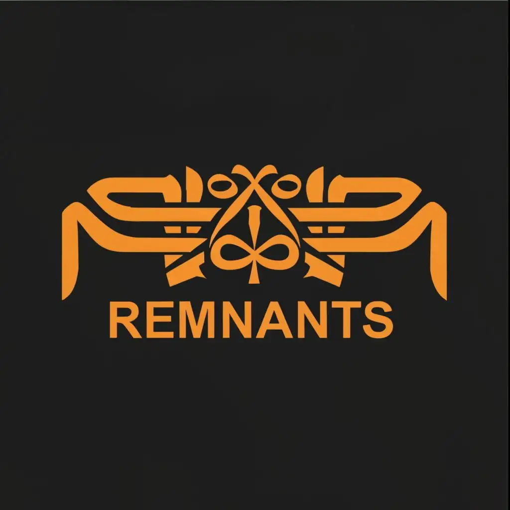 logo, Egyptian text black and orange, with the text "Remnants", typography, be used in Internet industry