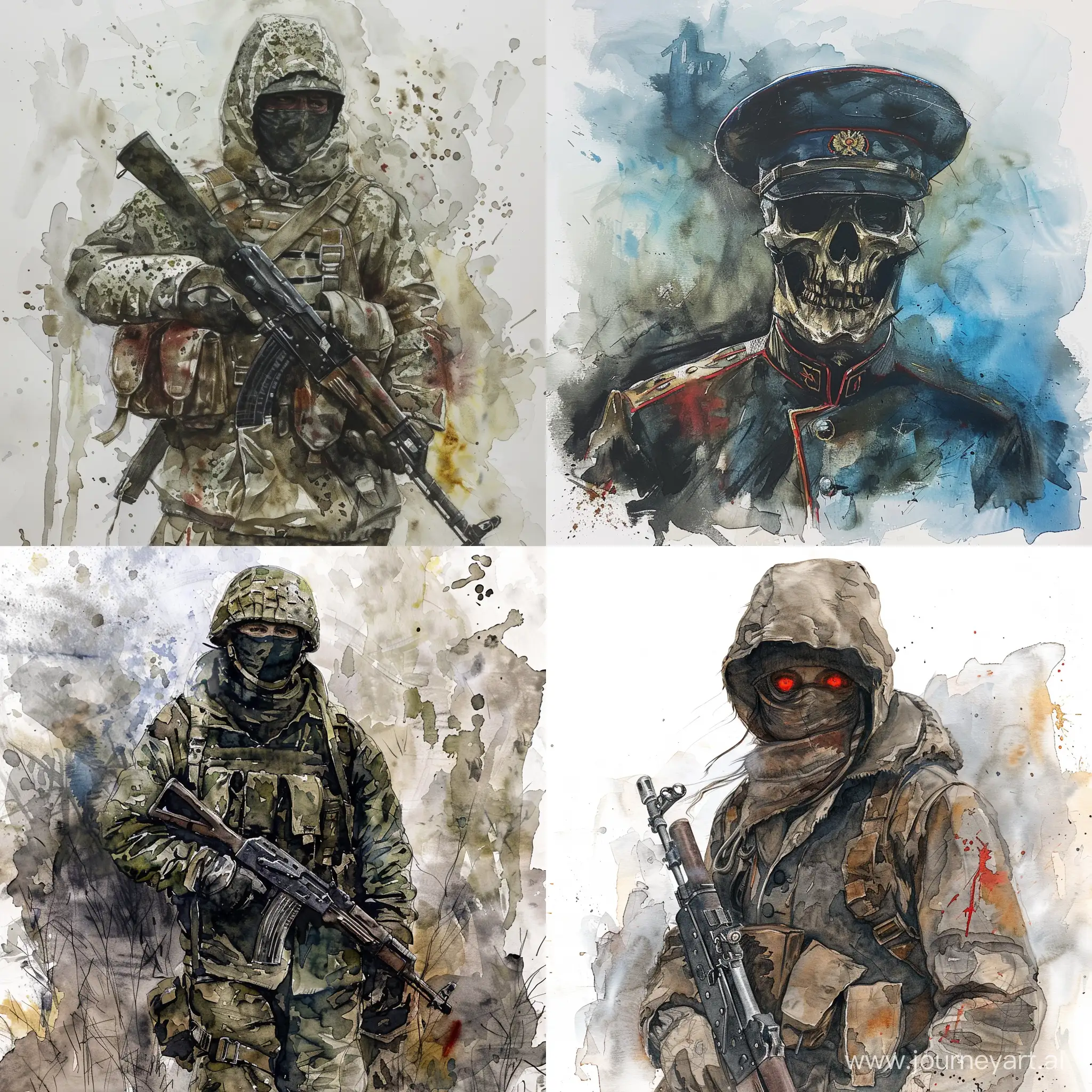 Russian-Soldier-Phantom-in-Watercolor-Art