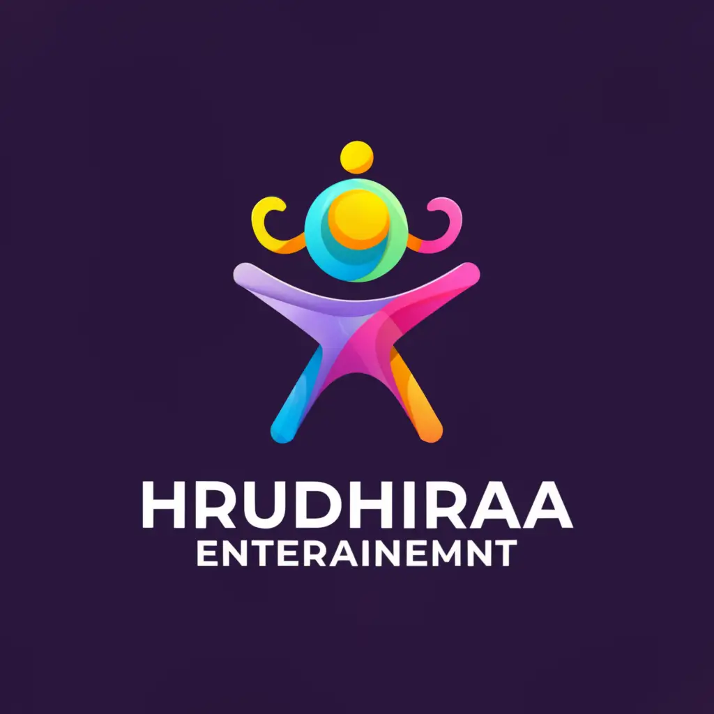 a logo design,with the text "HRUDHIRAA ENTERTAINMENT", main symbol:KIDS,Moderate,clear background