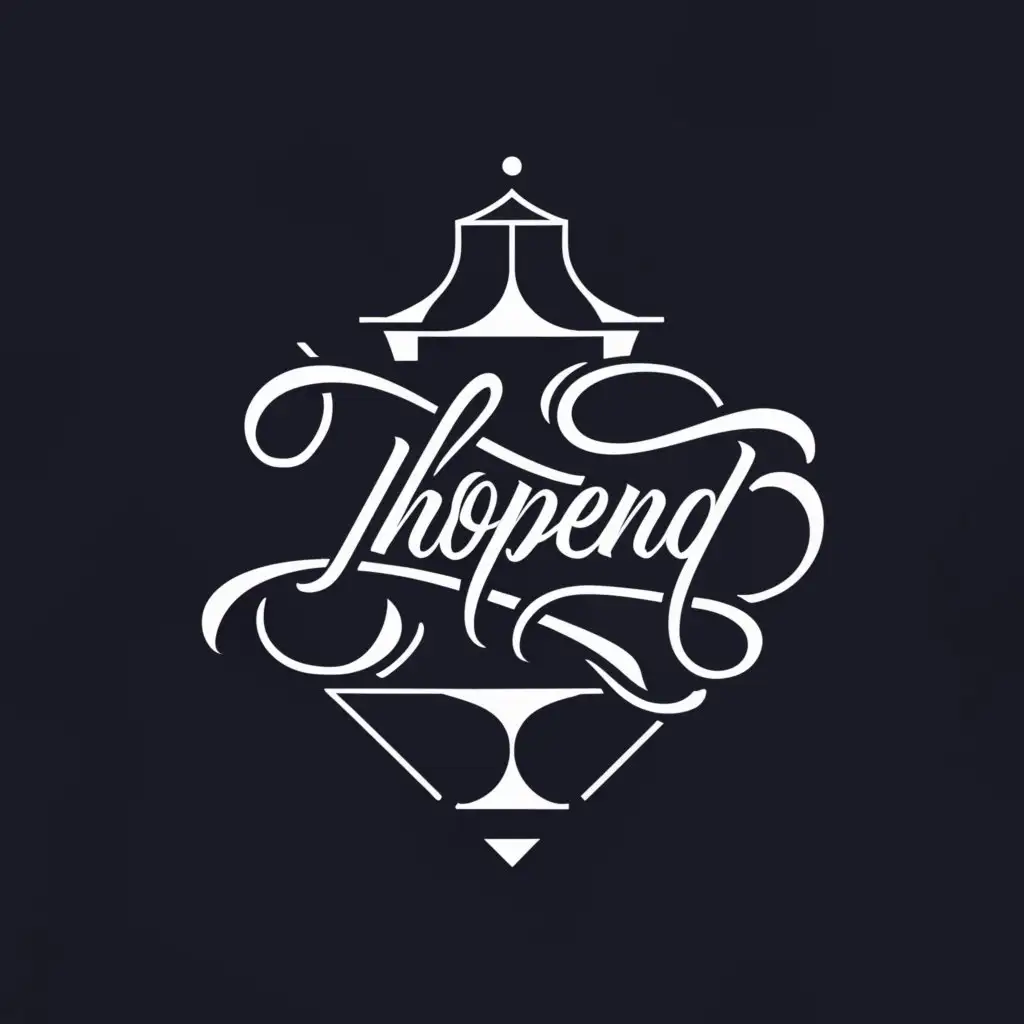 a logo design,with the text "Jhopeng", main symbol:calligraphy, 3D modern , modern art, architecture,Moderate,clear background