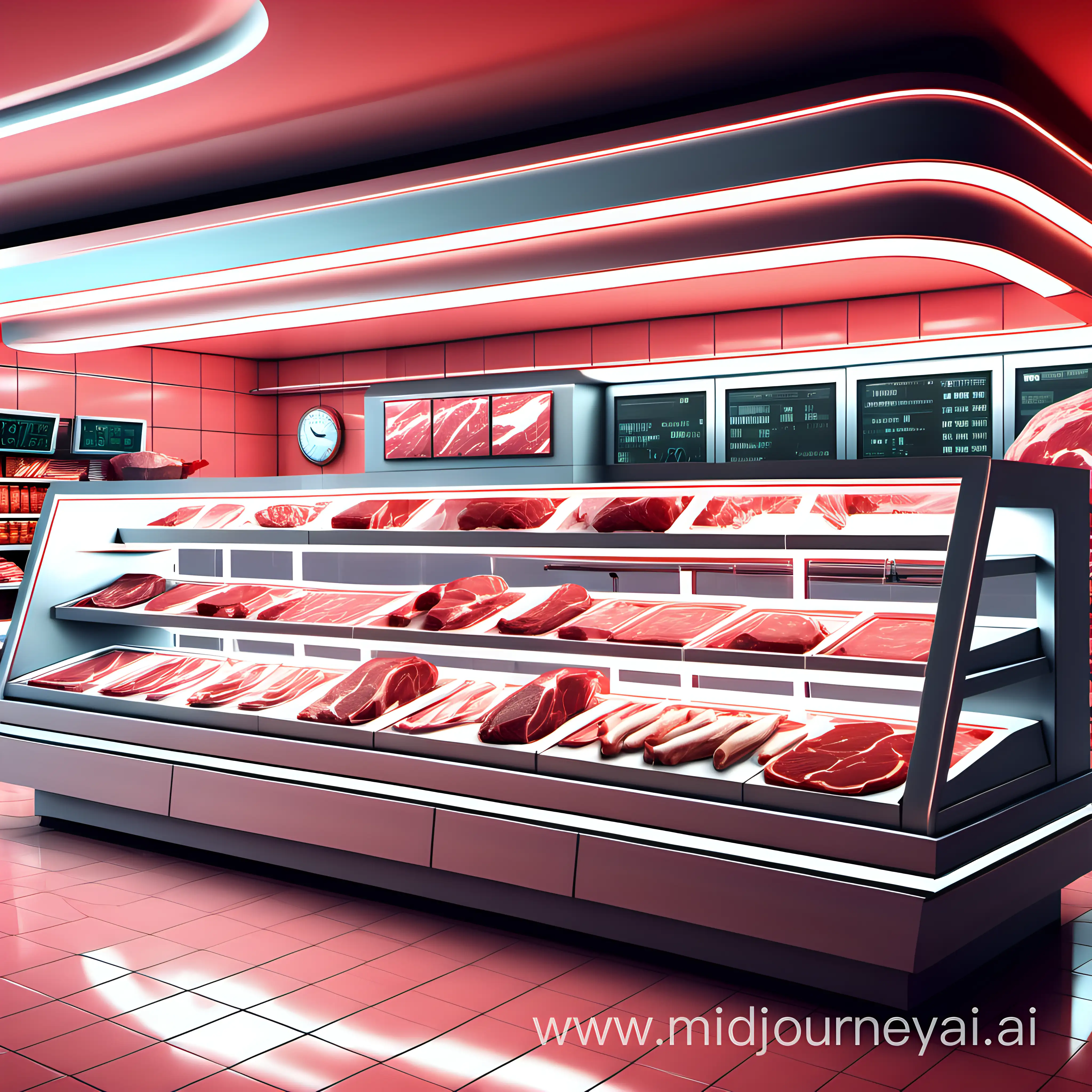 Futuristic Meat Counter Digital Art