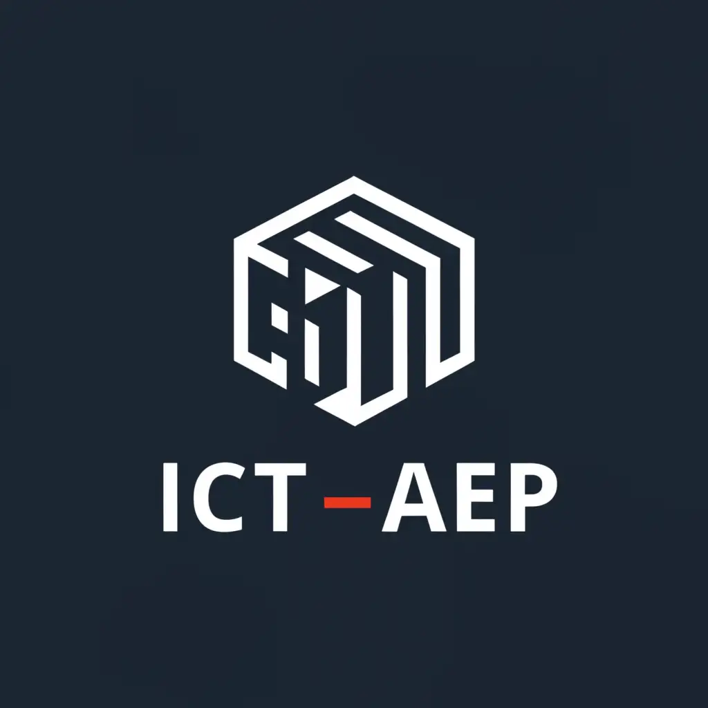 a logo design,with the text "ICT AEP", main symbol:ICT AEP,complex,be used in Real Estate industry,clear background