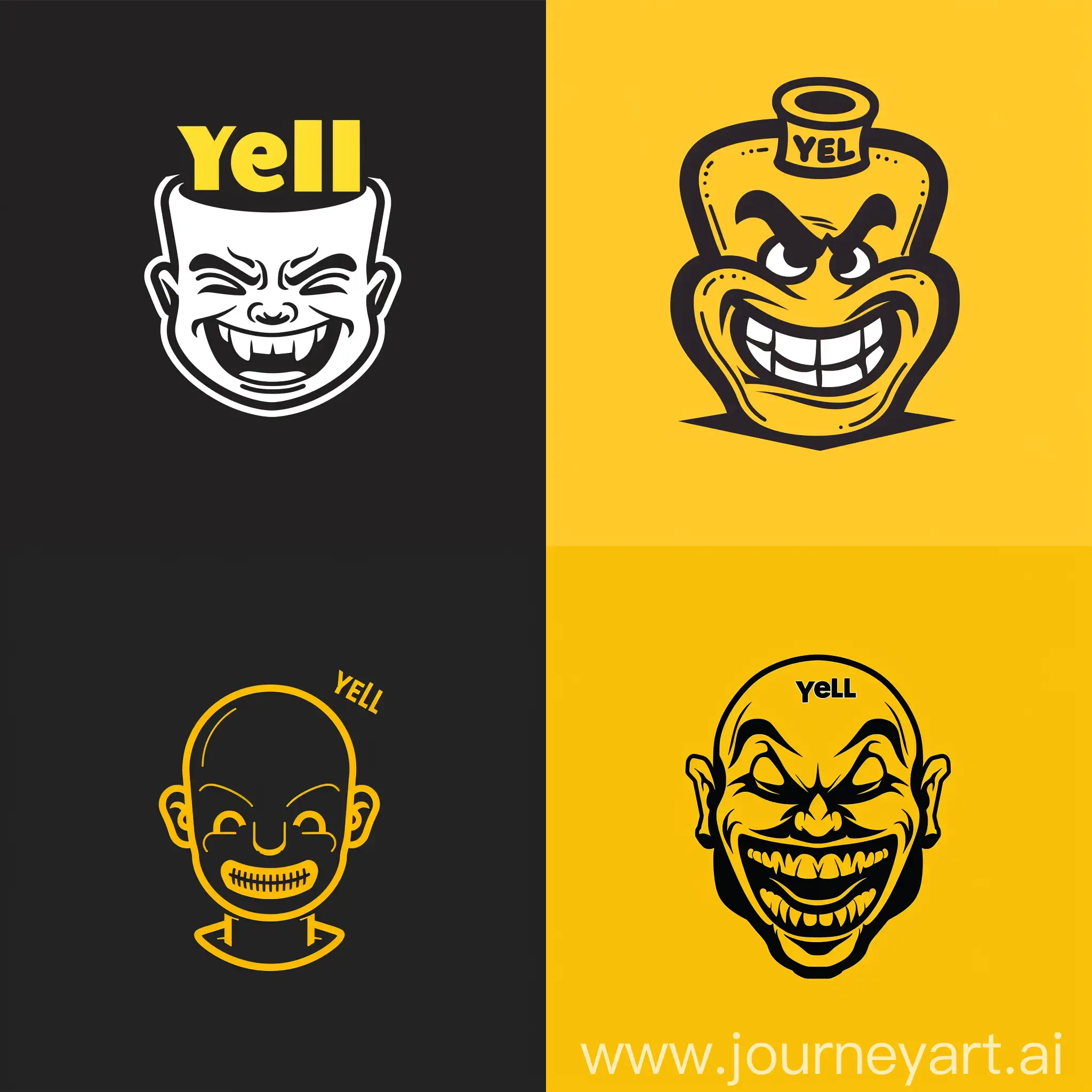 Minimalist-Line-Art-Logo-Yellow-Head-with-Machiavellian-Smile