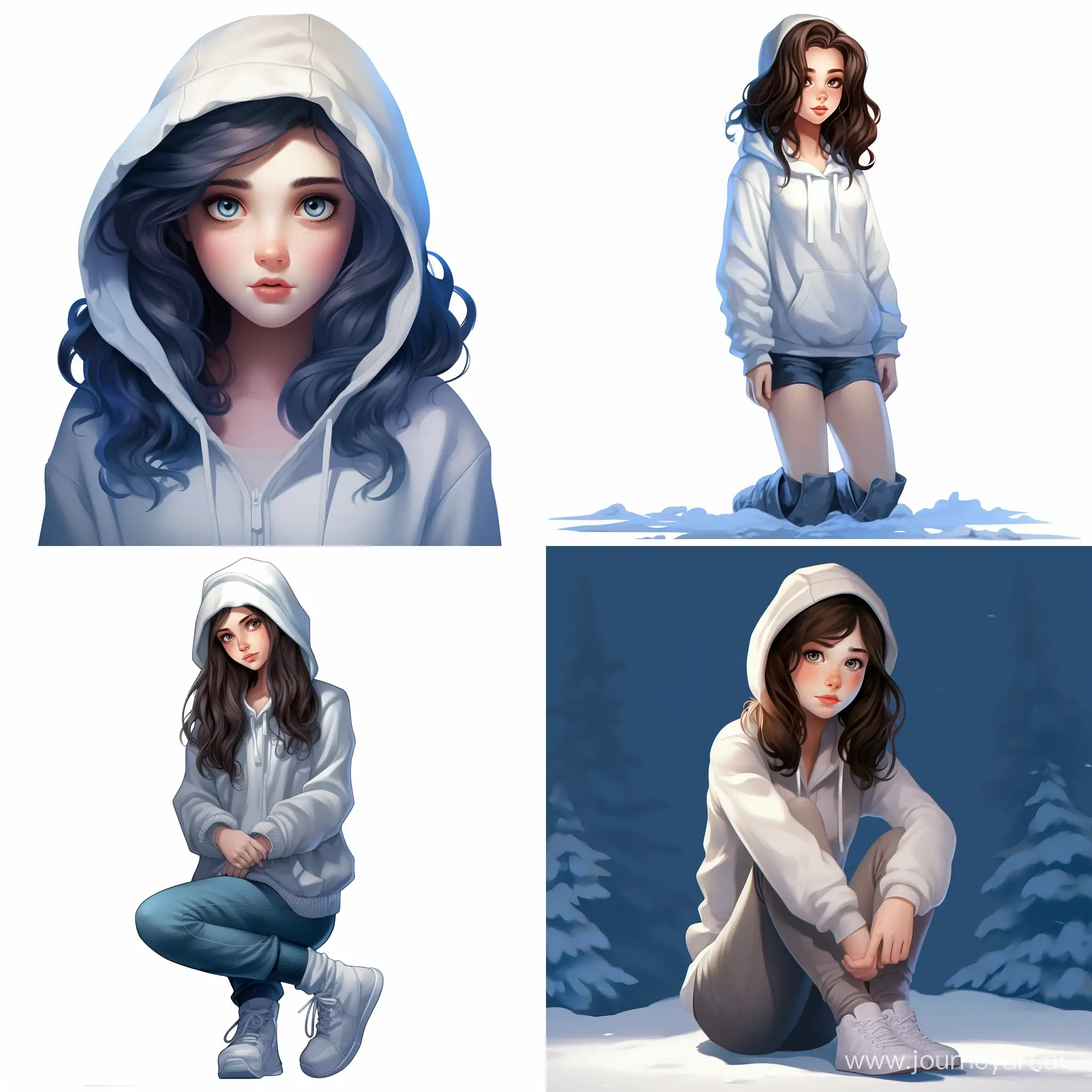 Chic-Teenager-in-Oversize-Hoodie-and-Skirt-High-Detail-Cartoon-Art