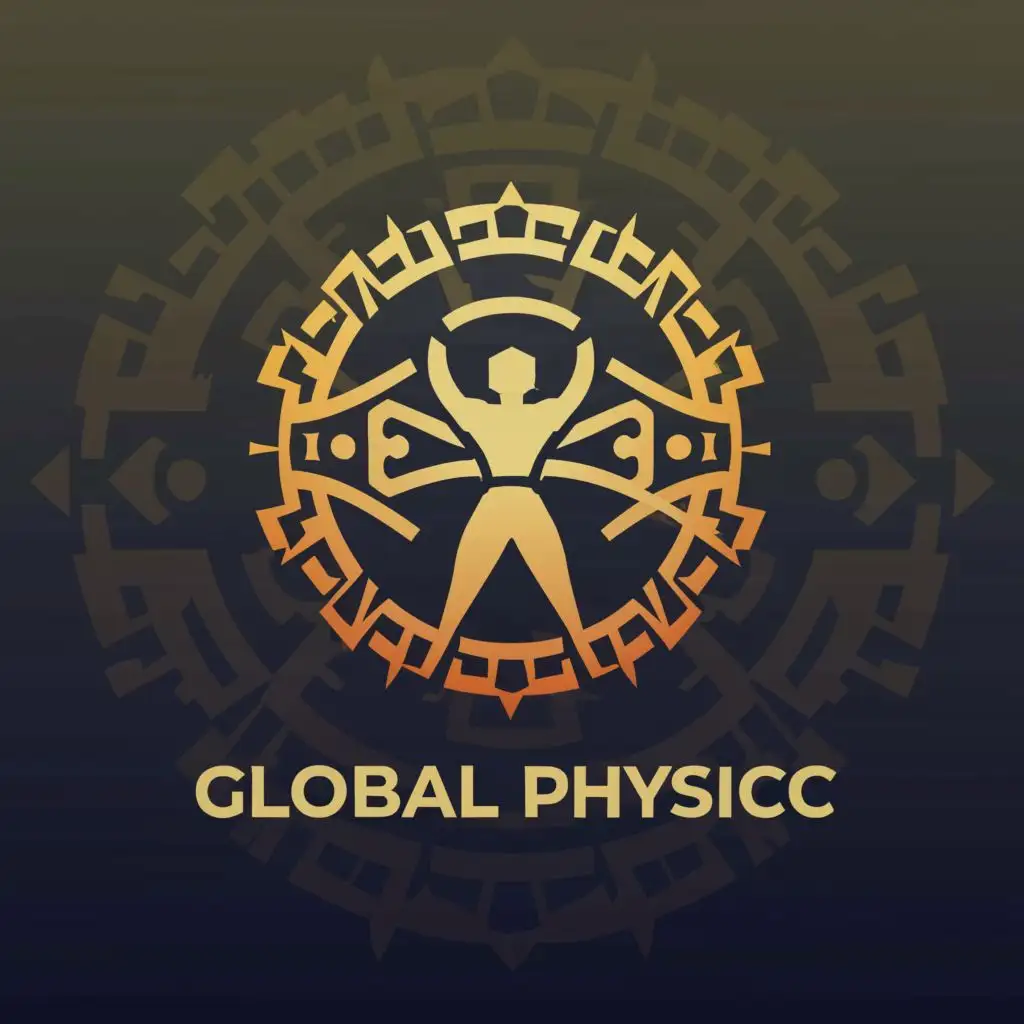 a logo design,with the text "Global physic", main symbol:ai body building Cultural heritage technology,Moderate,be used in Sports Fitness industry,clear background