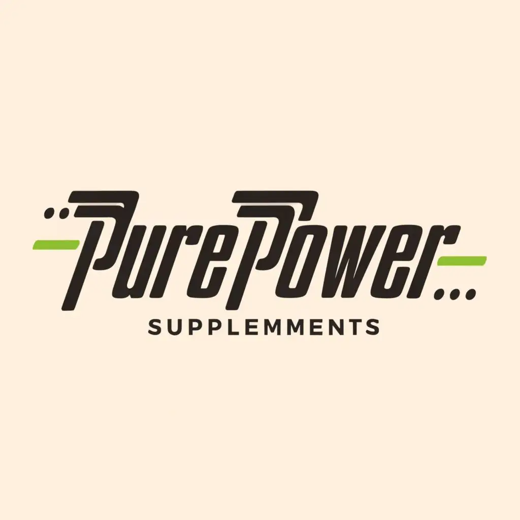 logo, Supplements, with the text "PurePower Supplements", typography