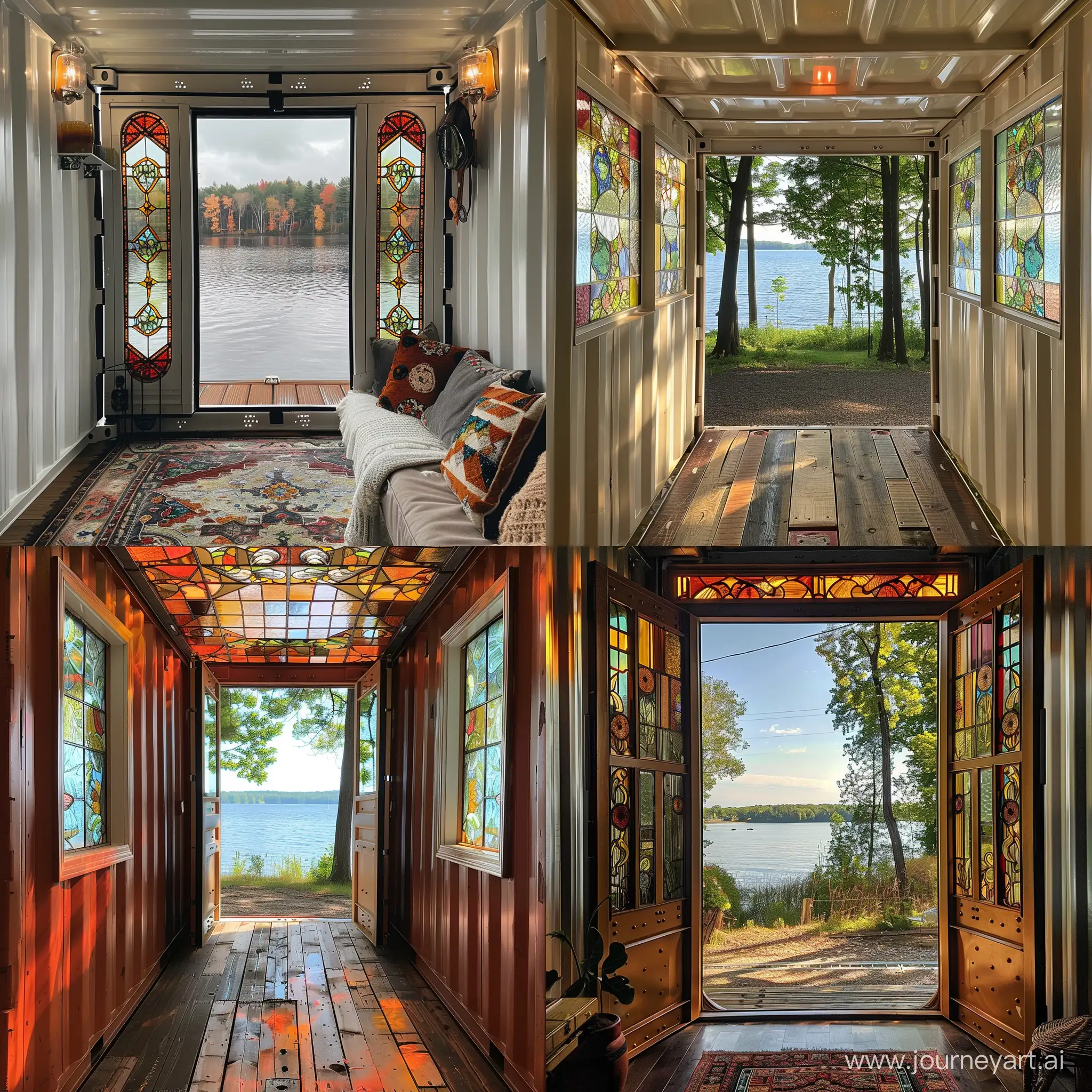 Serene-Lakeside-Retreat-in-a-20Pound-Stained-Glass-Sea-Container