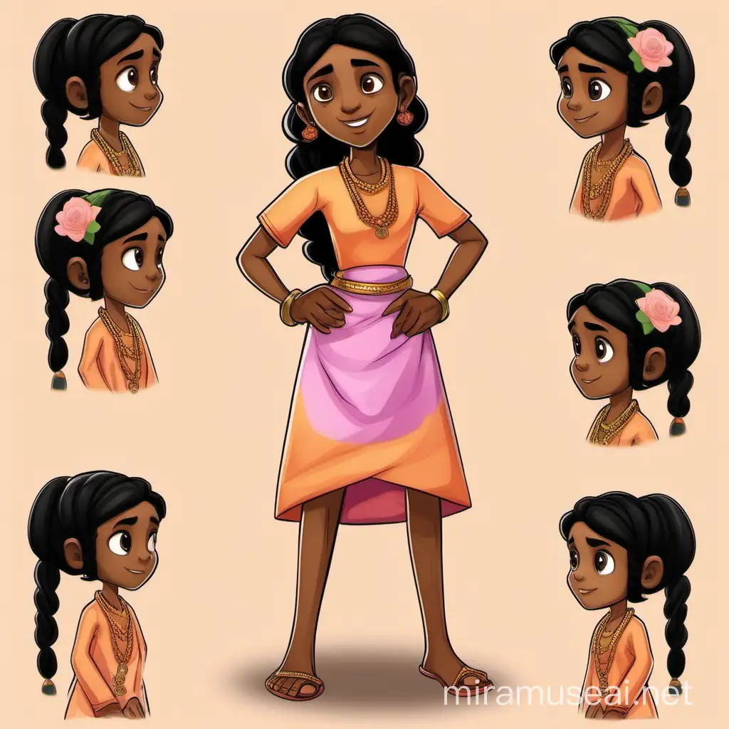 Your Story Character’s Name & Short Description
The Adventures of Ray and Archo. Archo is my grandma that passed away. We are Sri Lankan. She has fair
skin and hair in a long braid with a dress with flowers and slippers as shoes. Gold bangles and a gold
necklace.
Character's Gender Female
Character's Age 90
Character's Ethnicity South East Asian
Character's Skin Color Tan
Character's Hair Color Black
Character's Hair Style Long black braid
Character's Eye Color Brown
Character's Clothing Long peach dress with pink and orange flowers. Some white.