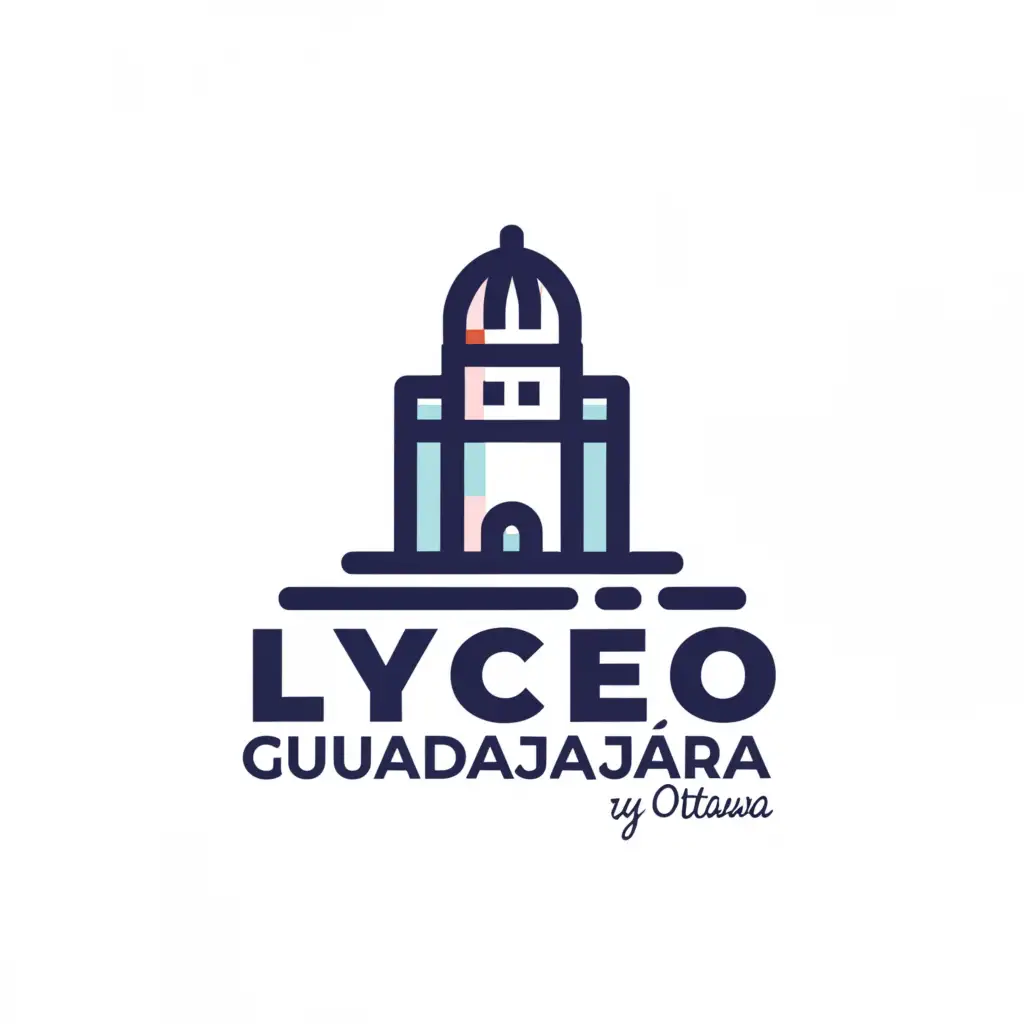 a logo design, with the text 'Lyceo de Guadalajara y Ottawa', main symbol: School, Moderate, be used in Education industry, clear background