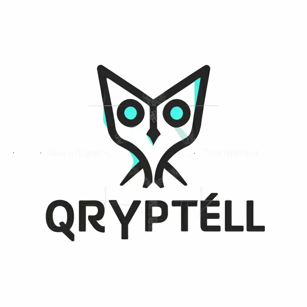 a logo design,with the text "Qryptell", main symbol:Owl,Minimalistic,be used in Technology industry,clear background