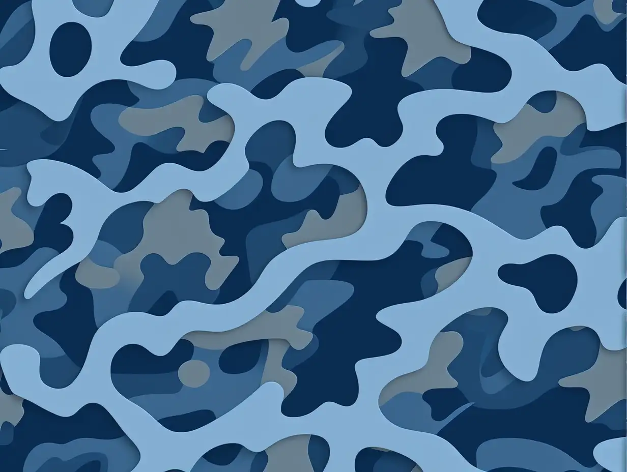 High Quality Blue 3Tone Colorful Military Camouflage Texture