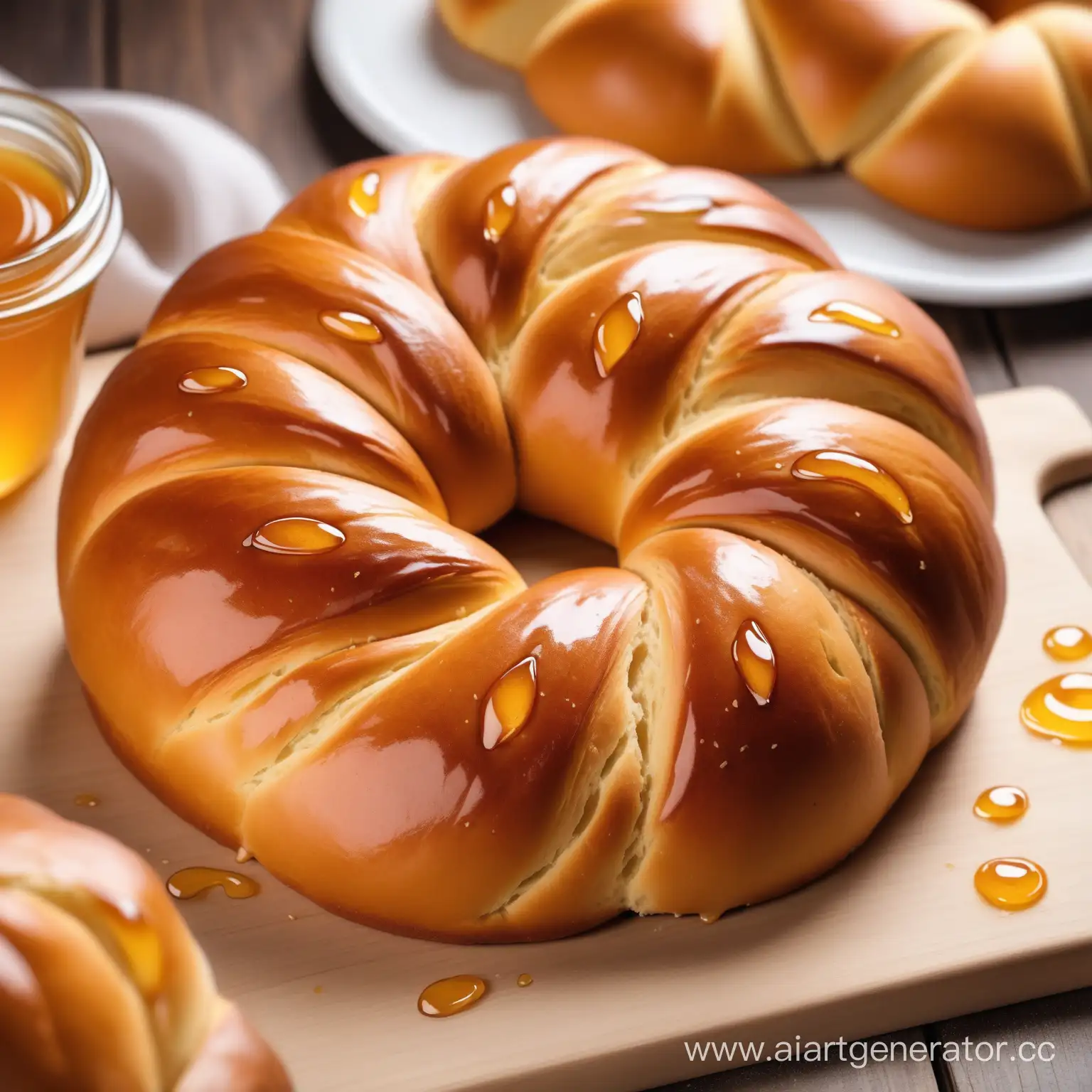 Innovative-Number-8-Braided-Honey-Bread-with-Aesthetic-Depth-of-Field