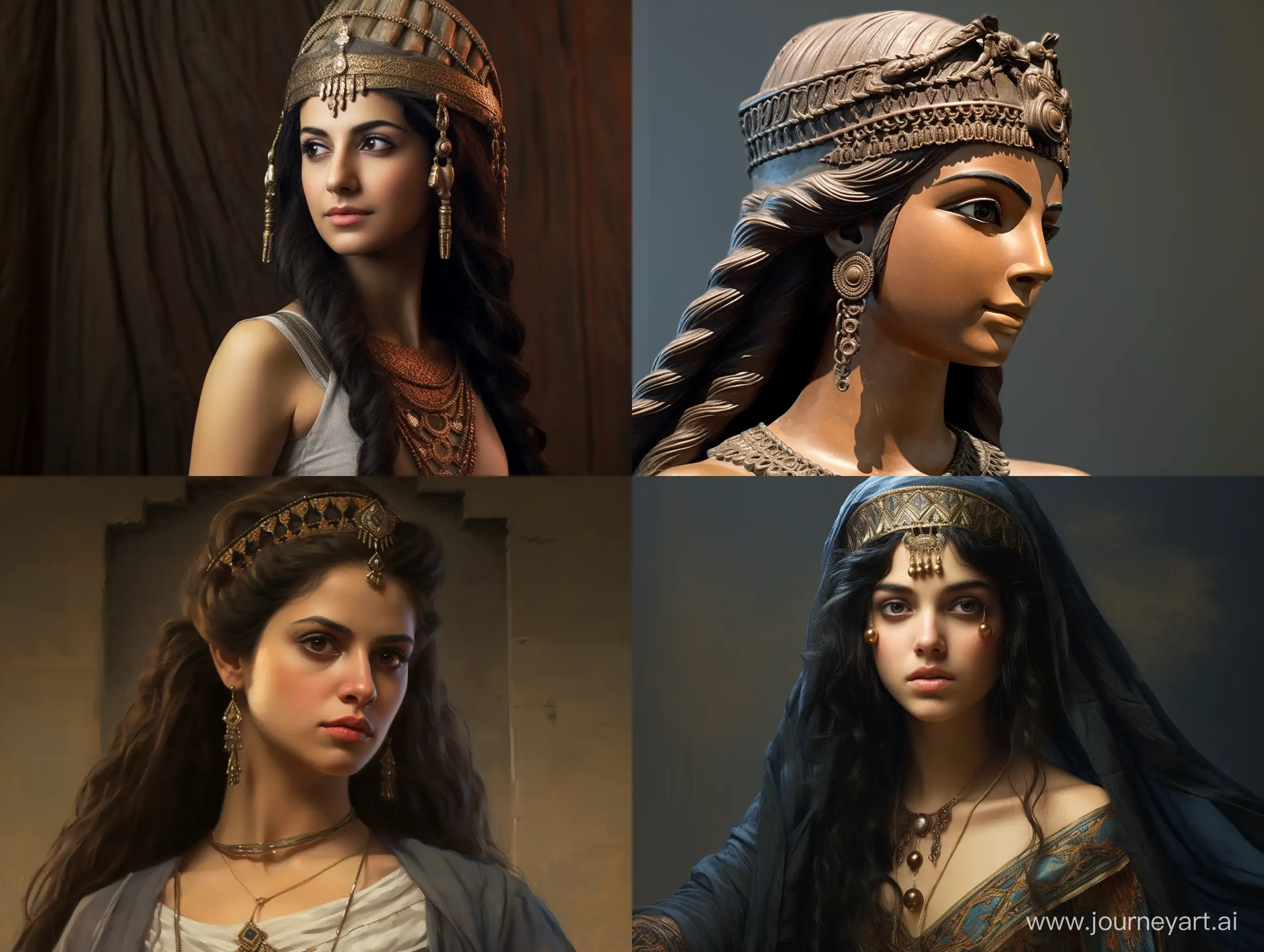 Astonished beautiful ancients Persian female kwin