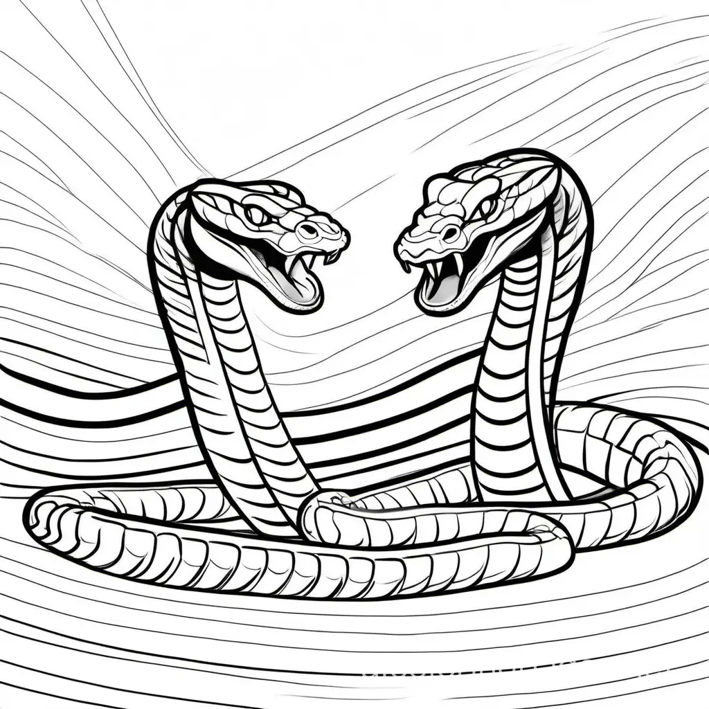 Two-Cobras-Coloring-Page-Black-and-White-Line-Art-for-Kids