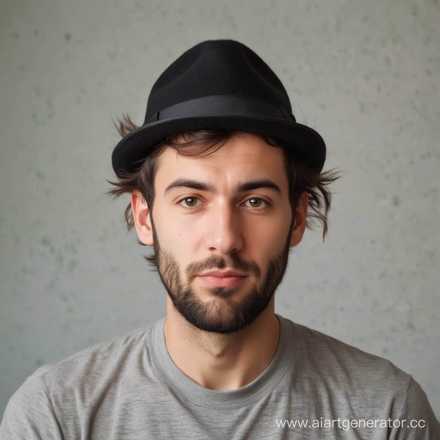Man-in-Hat-with-Wild-Hair-Sticking-Out
