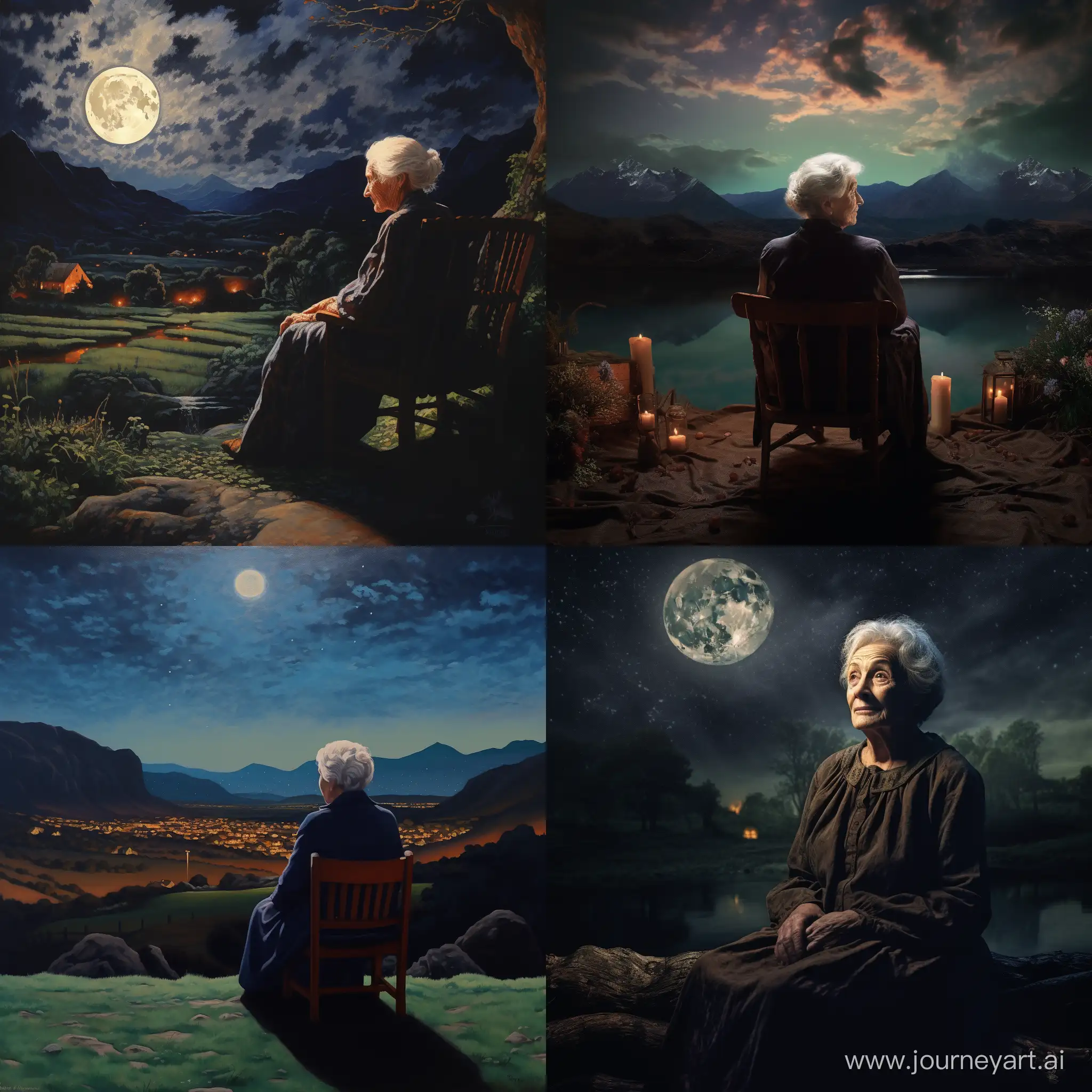 Irish-Night-Landscape-with-Serene-Elderly-Woman