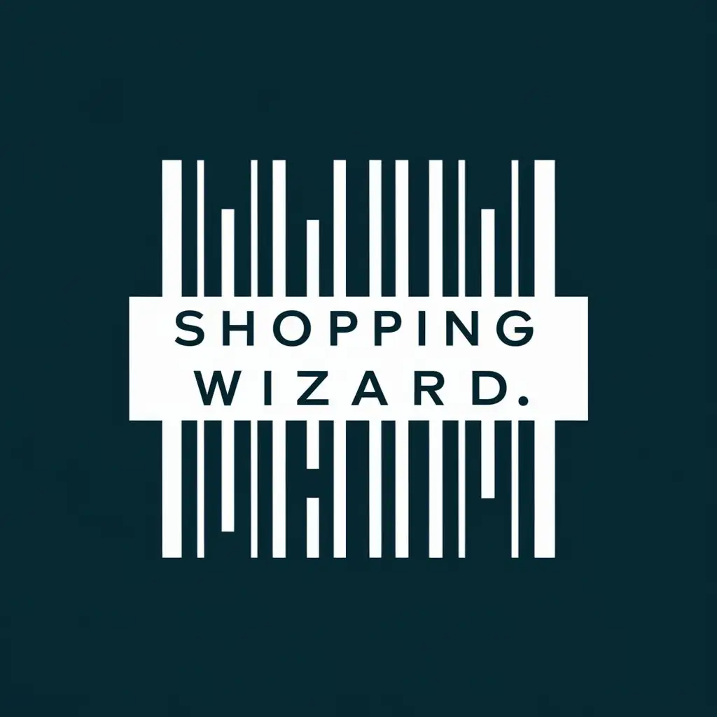 logo, bar code, with the text "Shopping Wizard", typography, be used in Internet industry