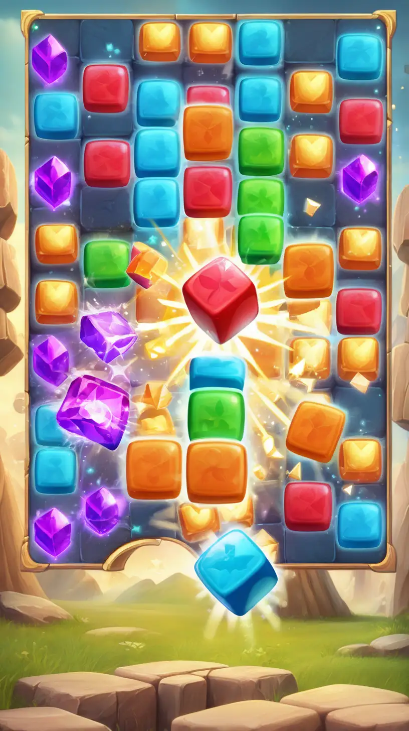 game is about block magic crush magic, match three or some colorful block to crash and blast to win the game