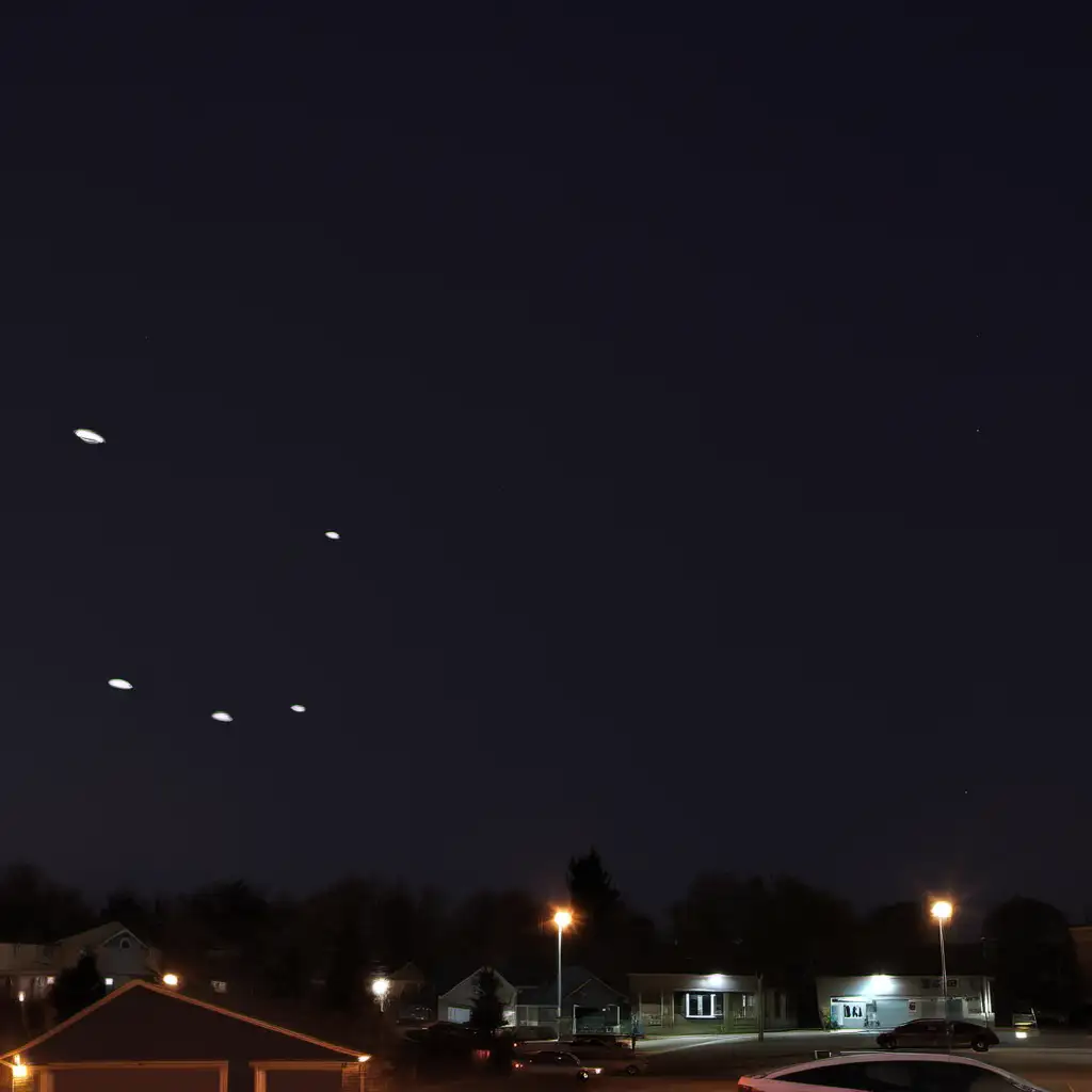 Unidentified Flying Objects Illuminate Hamilton Ontario Skyline