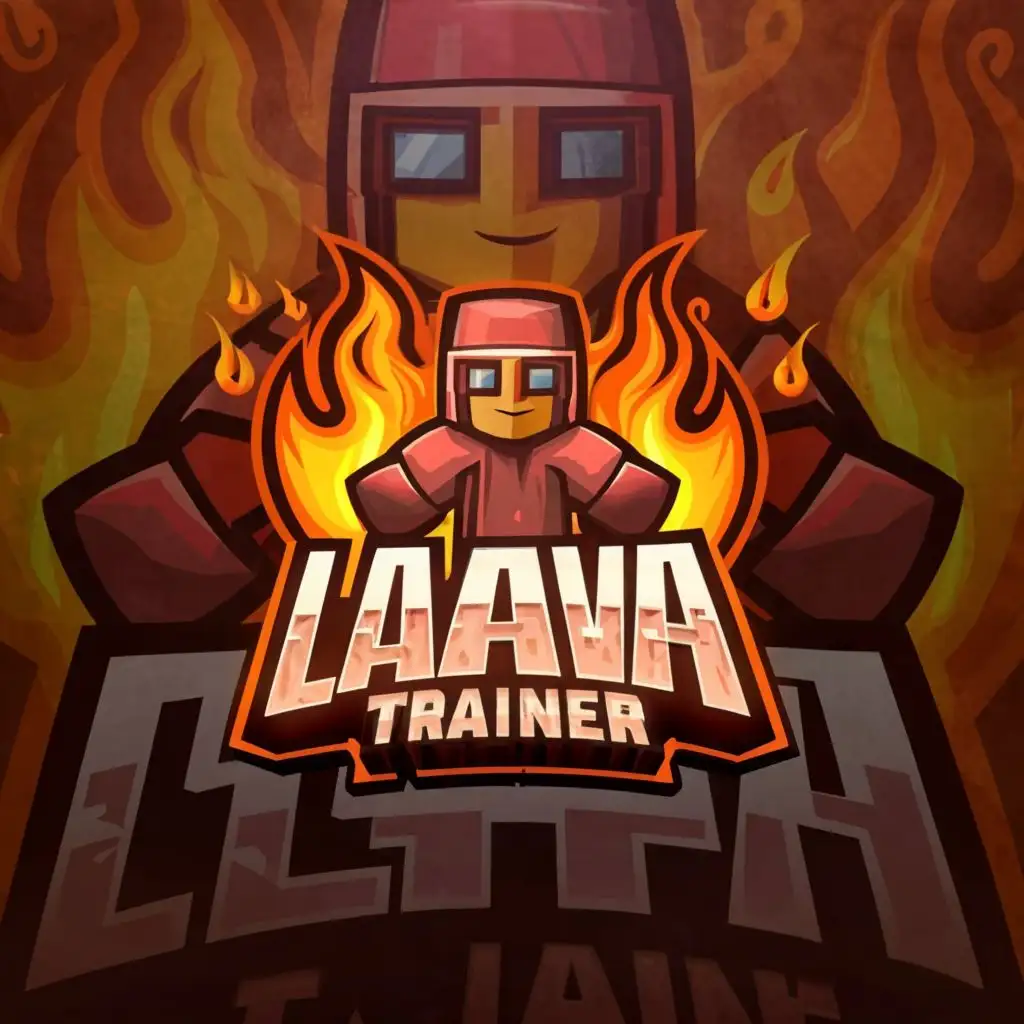 a logo design,with the text "Lava Trainer", main symbol:make a Logo For My Minecraft Acount For A YouTube Channel,Moderate,clear background