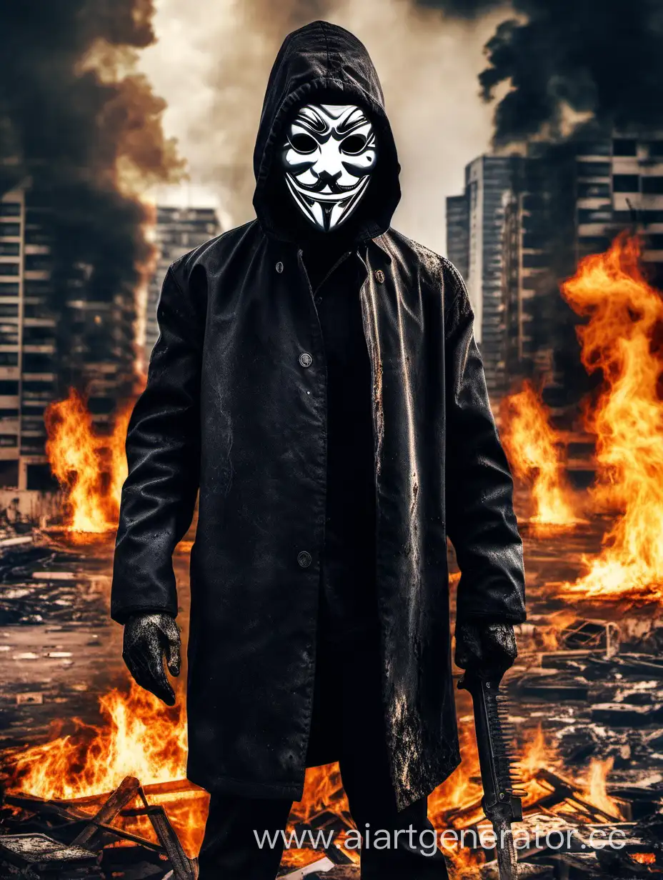 Masked-Psychopath-Sets-City-Ablaze