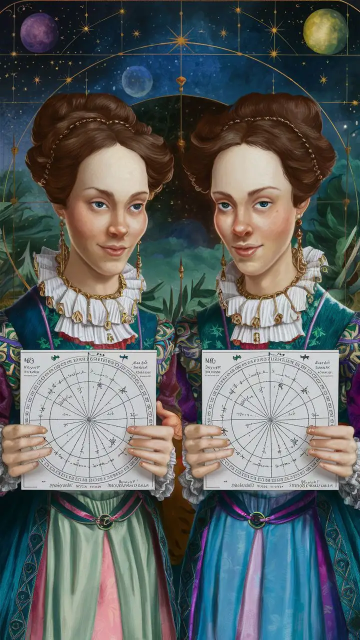 Renaissance Astrology Twin Souls in Celestial Harmony