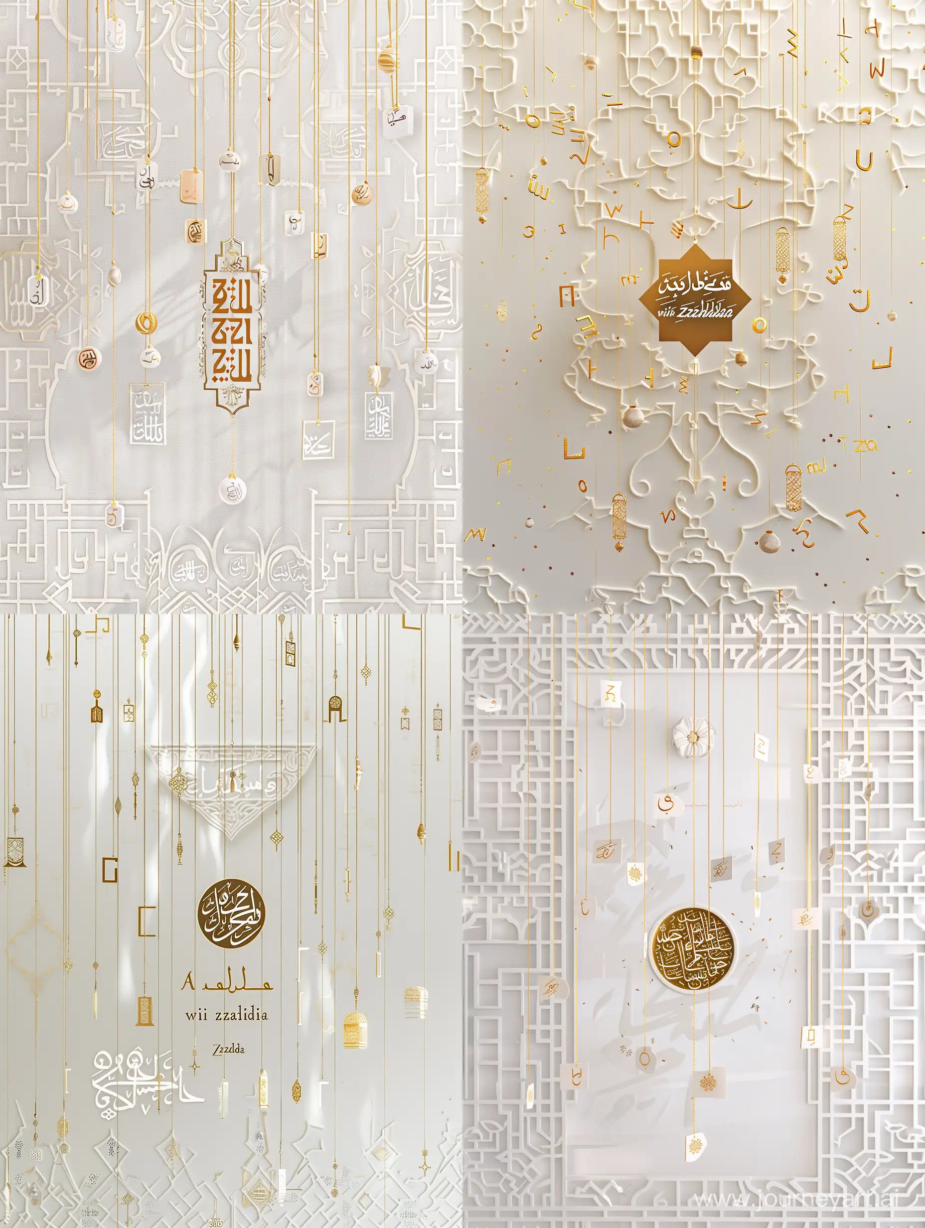 Golden-Arabic-Letters-Hanging-Oriental-Pattern-Background