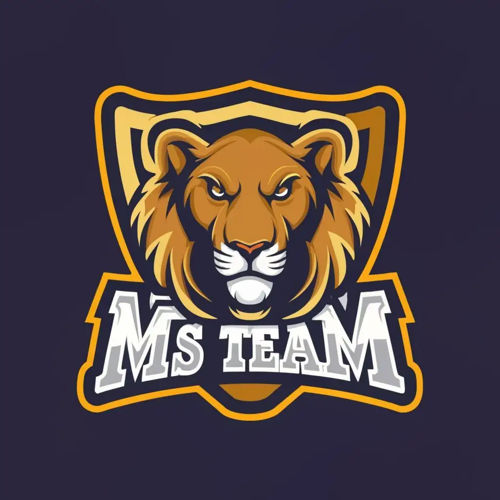 logo, Lioness, with the text "MS TEAM", typography, be used in Internet industry