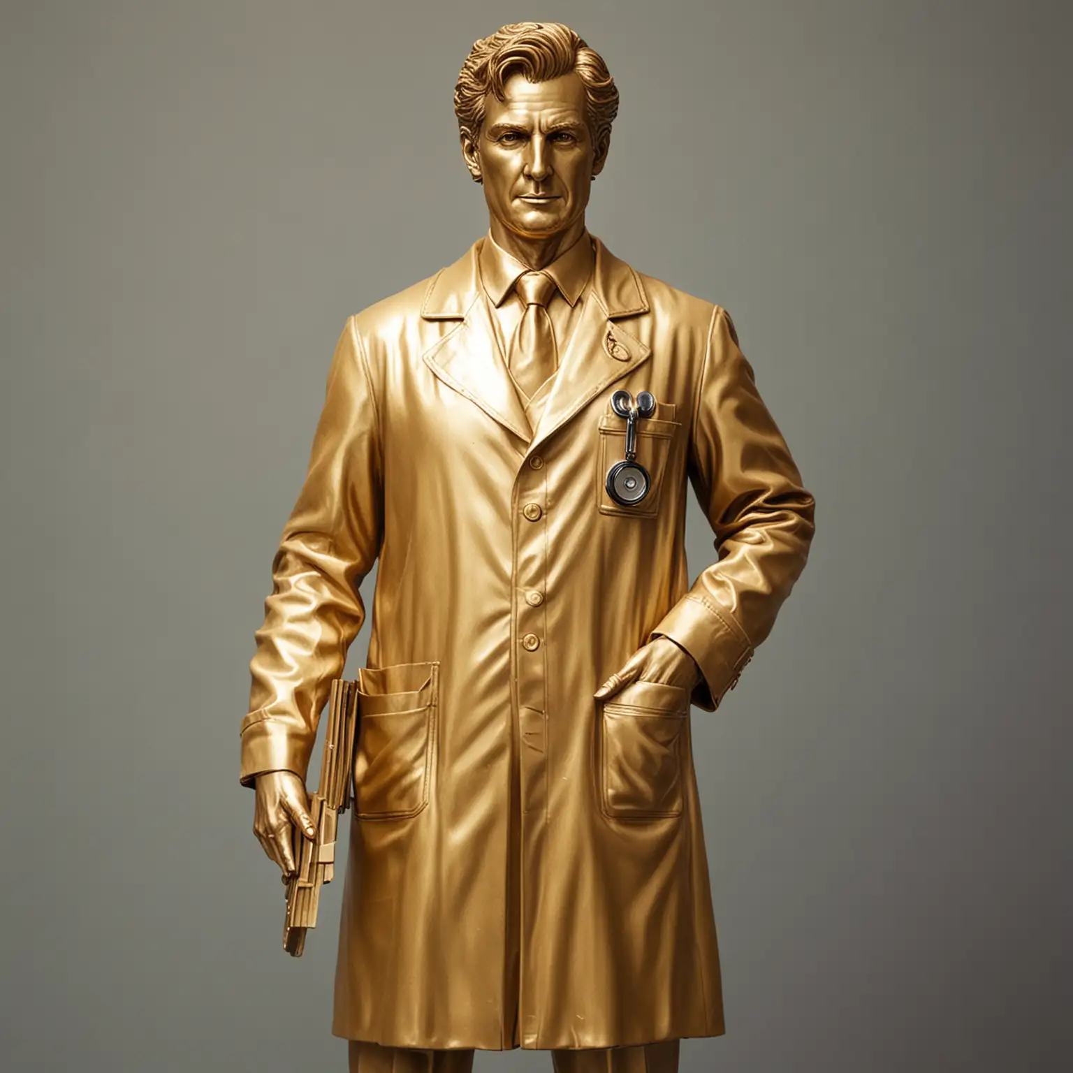 doctor as a gold statue