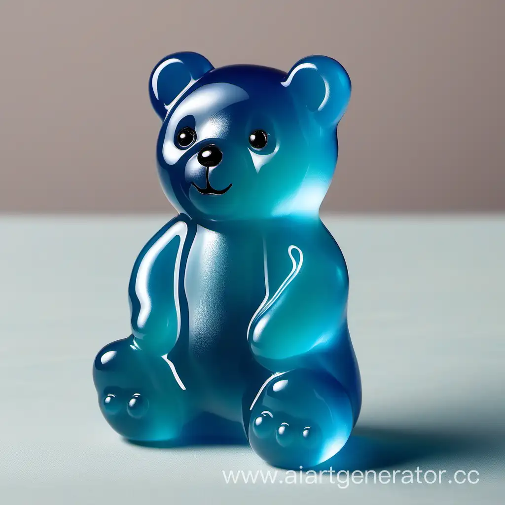 нежно-голубой желейный медведь