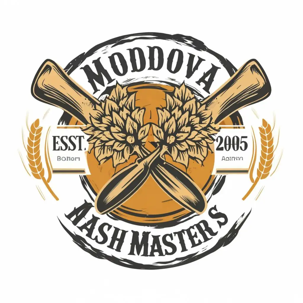 LOGO-Design-For-Moldova-Mash-Masters-Crafty-Brewing-Paddles-and-Elegant-Typography-for-Restaurant-Industry