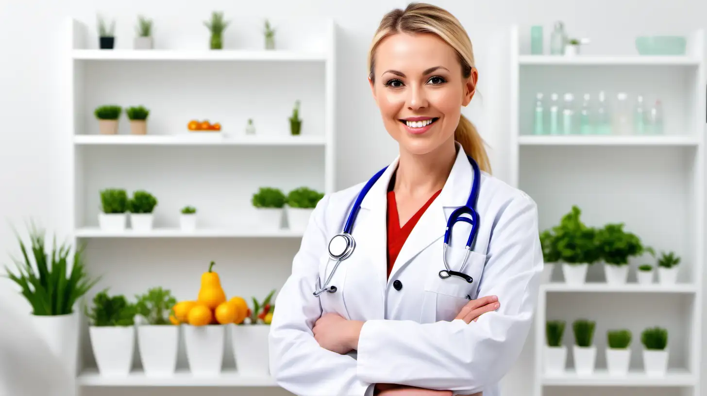 generate an image of a successful health professional that has an online store with growing sales 
no watermark