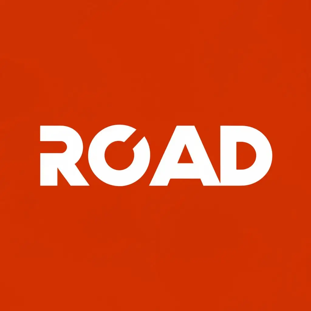 a logo design,with the text "ROAD", main symbol:simple lines, natural, background in single color, color is tangerine red bottom white text, popular and easy to understand, has the characteristics of high-end design.,Moderate,be used in Legal industry,clear background