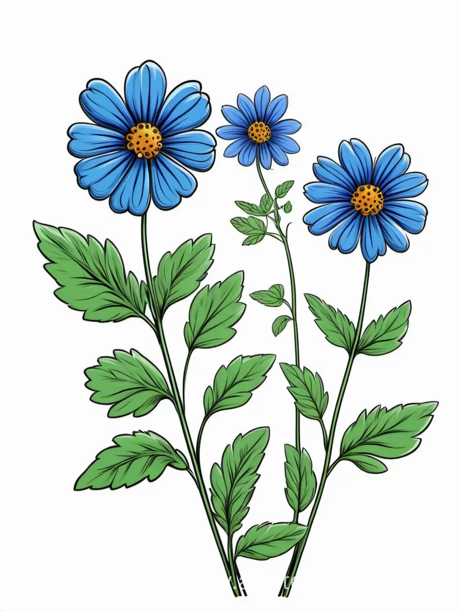 Elegant-Blue-Wildflower-Trio-Minimalistic-4K-Botanical-Art