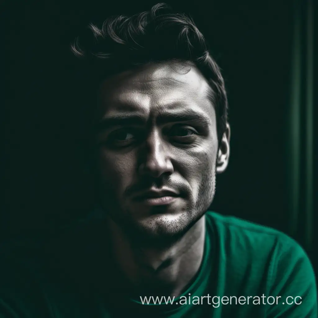 Contrasting-Emotions-Portrayed-by-a-Man-in-Dark-Green-Tones