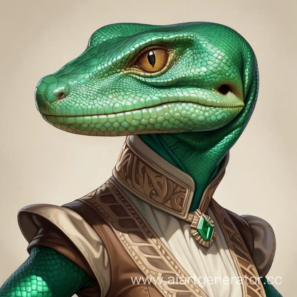 EmeraldColored-Monitor-LizardWoman-in-Stunning-Costume