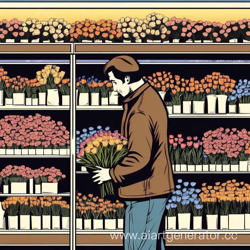 Man-Buying-Flowers-at-a-Flower-Shop