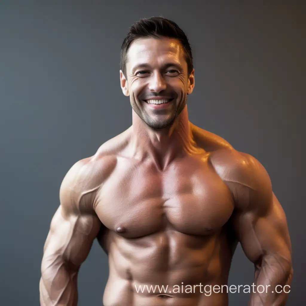 Smiling-Brunette-Muscular-Man-Energetic-36YearOld-with-Youthful-Glow