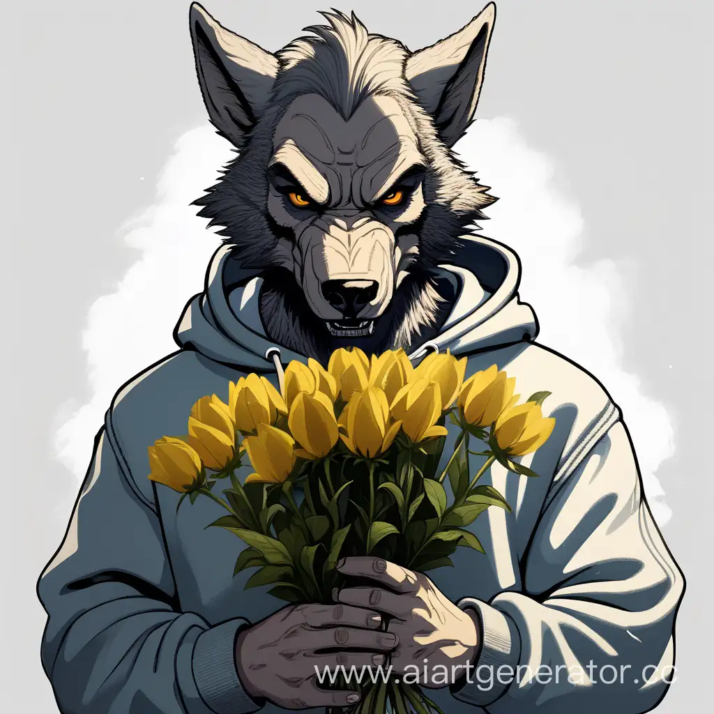 Werewolf-in-Sweatshirt-Holding-Flowers-Elden-Ring-Style-Art