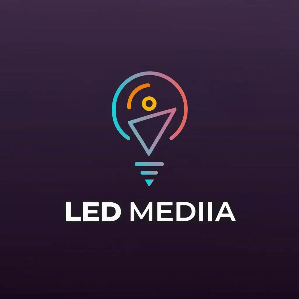 a logo design,with the text """"
LED Media
"""", main symbol:Modern,Moderate,be used in Technology industry,clear background