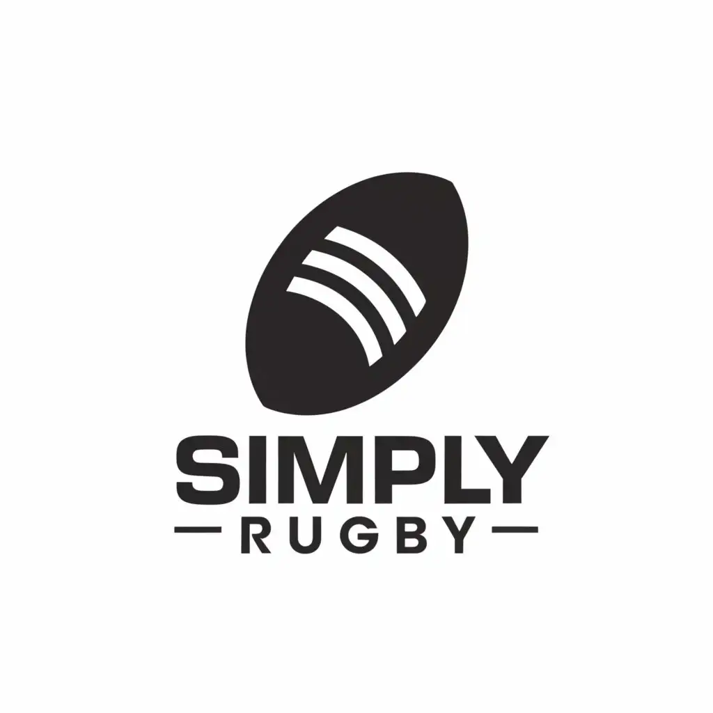 a logo design,with the text 'Simply Rugby', main symbol:Rugby Ball,Moderate, be used in Sports Fitness industry, clear background