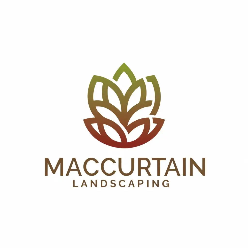 a logo design,with the text "MacCurtain Landscaping", main symbol:plant,complex,clear background