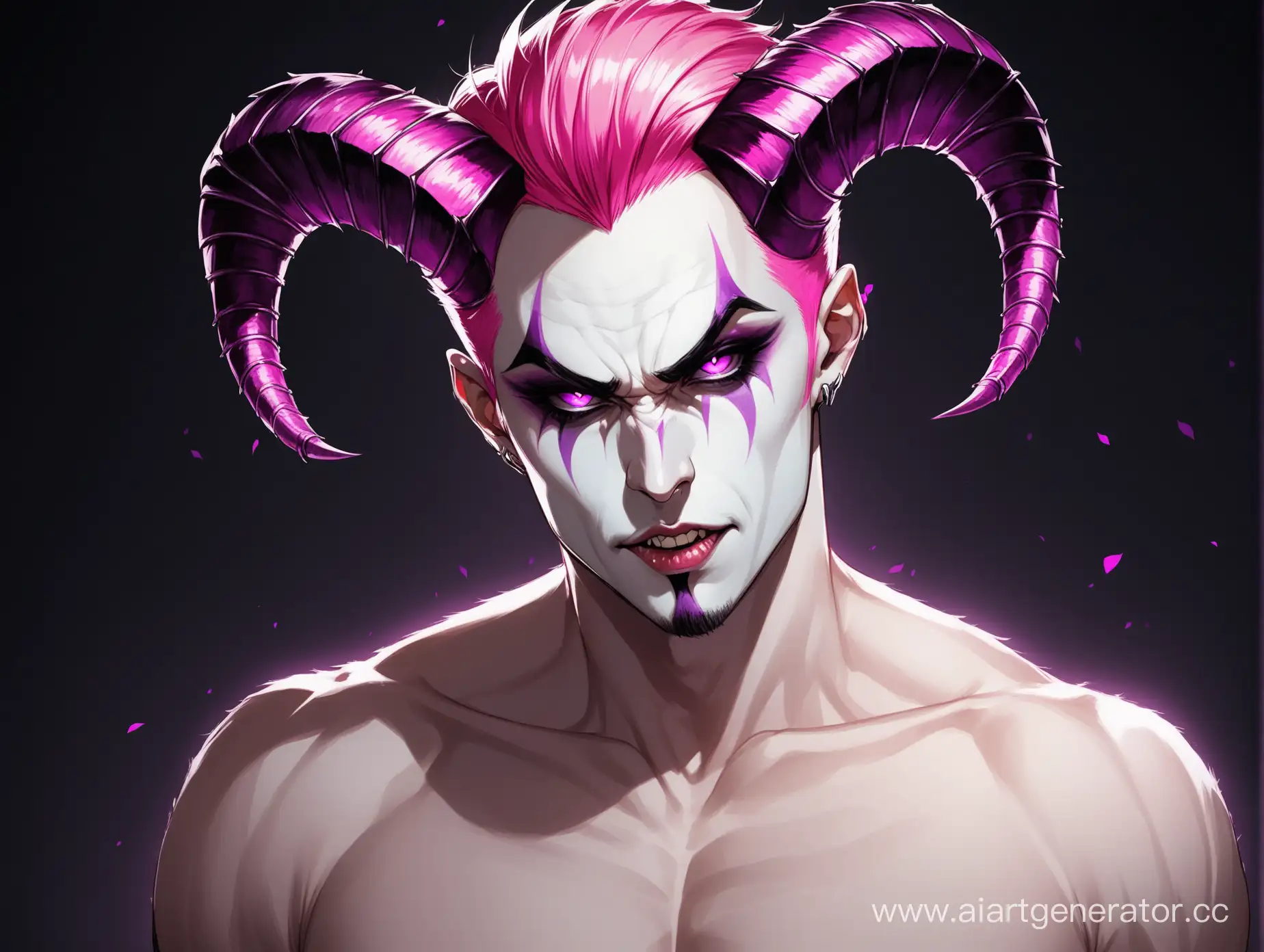Fierce-MaleficentInspired-Man-with-Pink-Hair-and-Horns