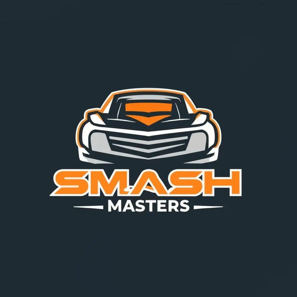 LOGO-Design-for-Smash-Masters-Bold-Text-with-Car-Body-Shop-Symbol-on-Clear-Background