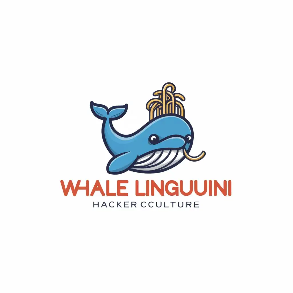 a logo design,with the text "whale linguini", main symbol:whale linguini hacker 1337,Moderate,clear background