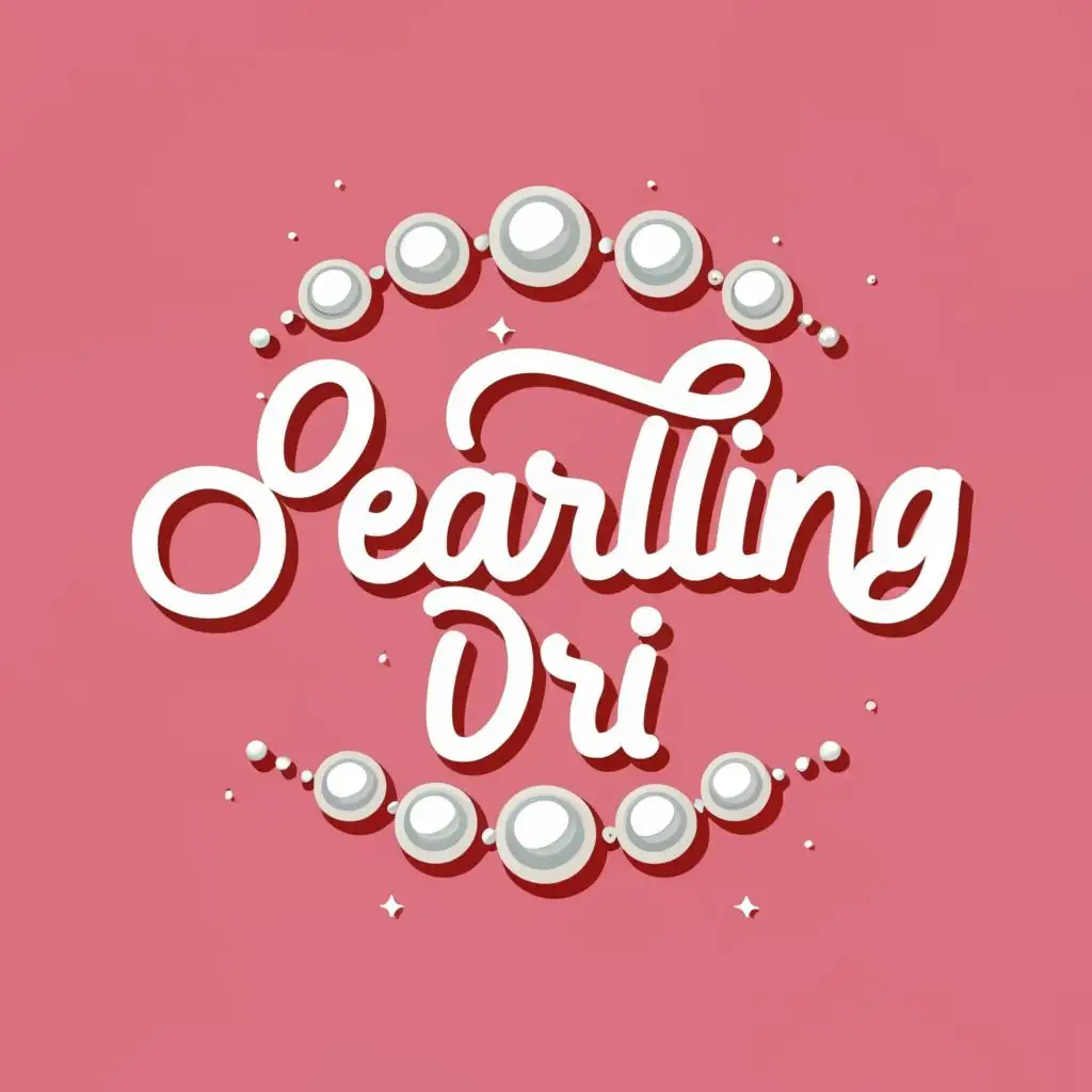 logo, pearls, bracelet, pink, with the text "pearling dri", typography, be used in Entertainment industry